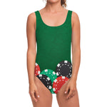 Casino Poker Chips Print One Piece Swimsuit