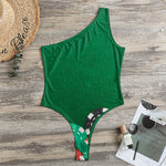 Casino Poker Chips Print One Shoulder Bodysuit