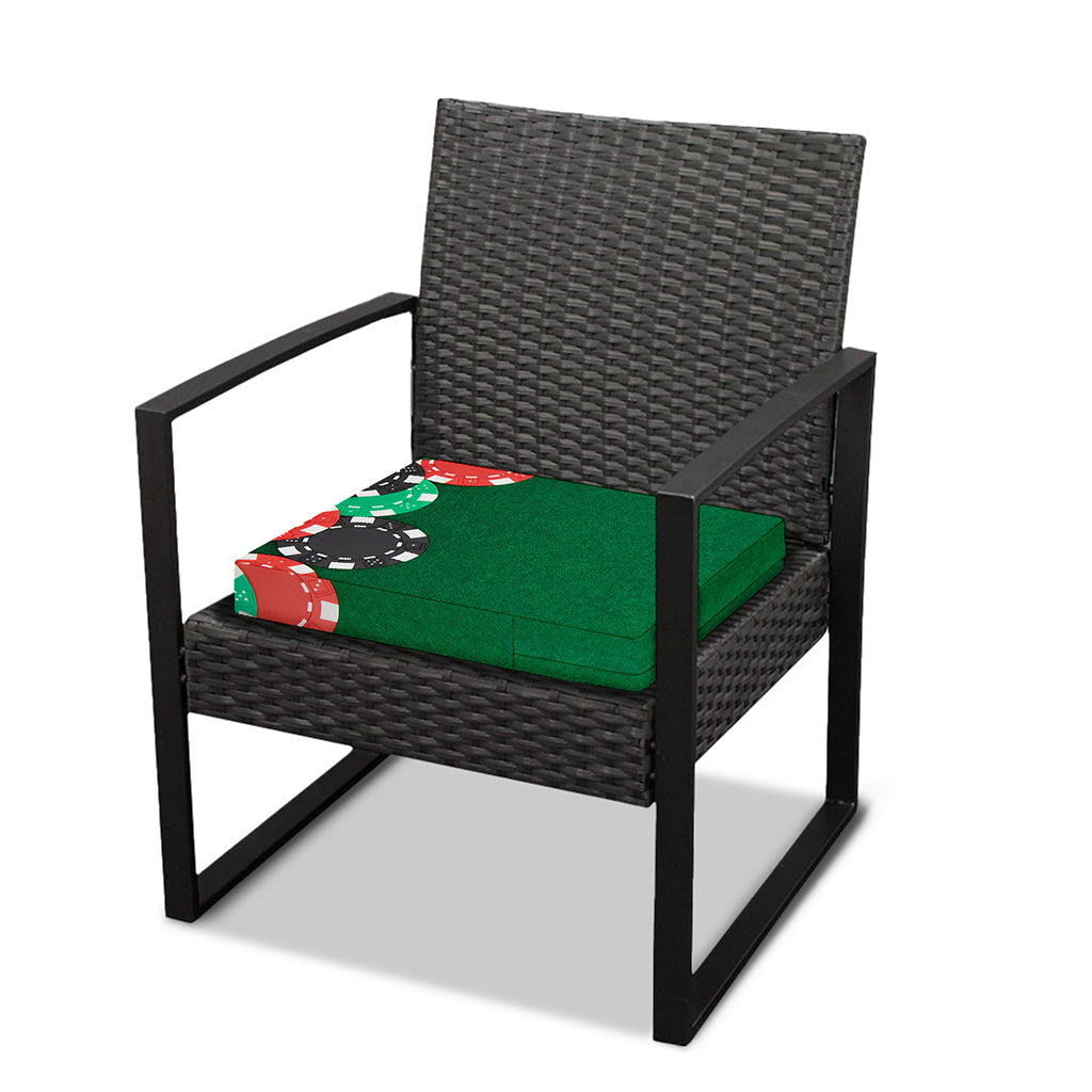 Casino Poker Chips Print Outdoor Seat Cushion Cover