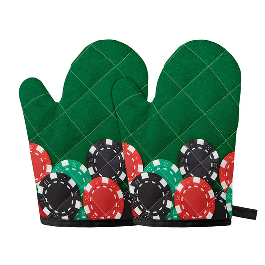 Casino Poker Chips Print Oven Mitts