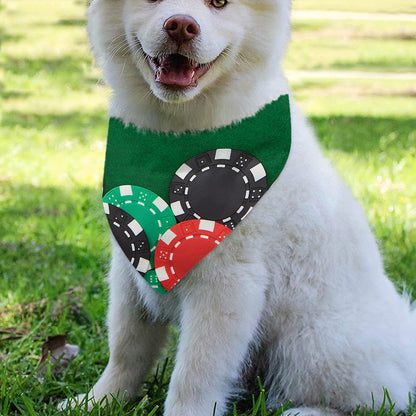 Casino Poker Chips Print Over The Collar Dog Bandana