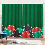 Casino Poker Chips Print Pencil Pleat Curtains