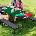 Casino Poker Chips Print Picnic Table Cover