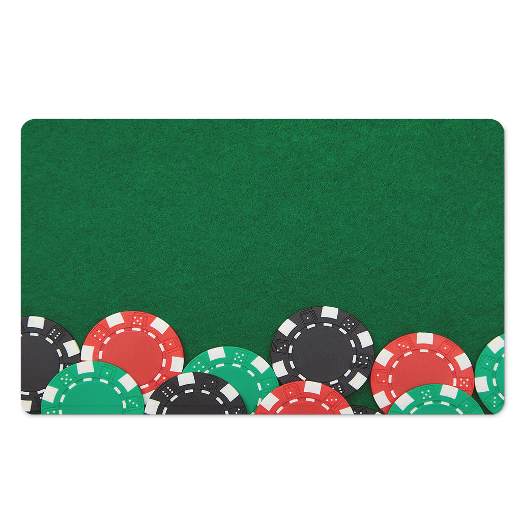 Casino Poker Chips Print Polyester Doormat