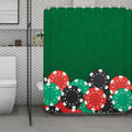 Casino Poker Chips Print Polyester Shower Curtain