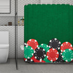 Casino Poker Chips Print Polyester Shower Curtain