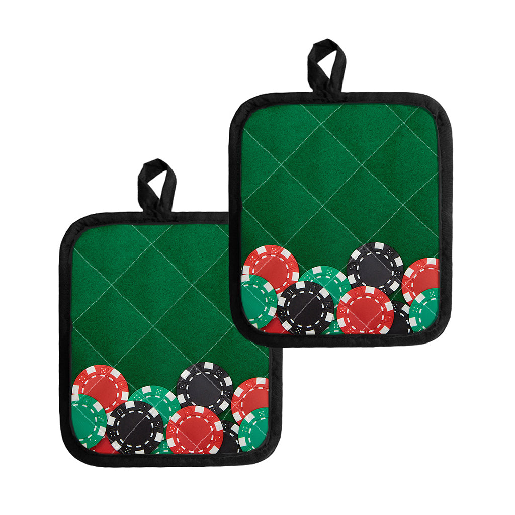 Casino Poker Chips Print Pot Holders