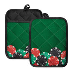 Casino Poker Chips Print Pot Holders With Pocket