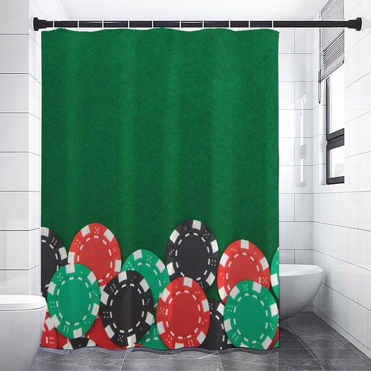Casino Poker Chips Print Premium Shower Curtain