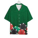 Casino Poker Chips Print Rayon Hawaiian Shirt