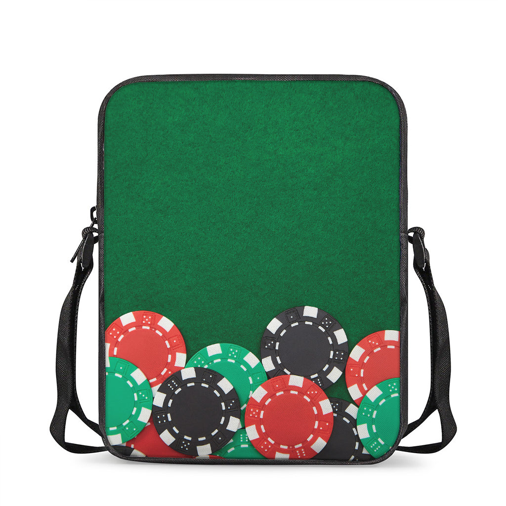 Casino Poker Chips Print Rectangular Crossbody Bag