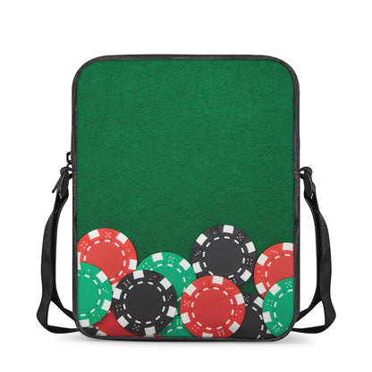 Casino Poker Chips Print Rectangular Crossbody Bag