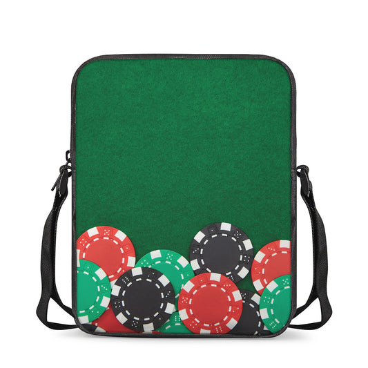 Casino Poker Chips Print Rectangular Crossbody Bag