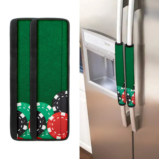 Casino Poker Chips Print Refrigerator Handle Covers