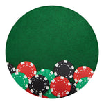 Casino Poker Chips Print Round Blanket
