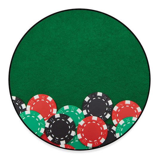 Casino Poker Chips Print Round Floor Mat