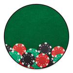 Casino Poker Chips Print Round Floor Mat