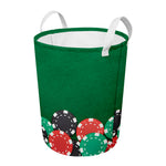 Casino Poker Chips Print Round Laundry Basket