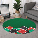 Casino Poker Chips Print Round Rug