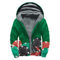 Casino Poker Chips Print Sherpa Lined Zip Up Hoodie
