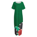Casino Poker Chips Print Short Sleeve Long Nightdress