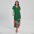 Casino Poker Chips Print Short Sleeve Maxi Dress