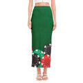 Casino Poker Chips Print Side Slit Maxi Skirt
