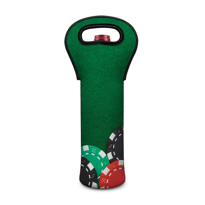 Casino Poker Chips Print Single Neoprene Wine Tote