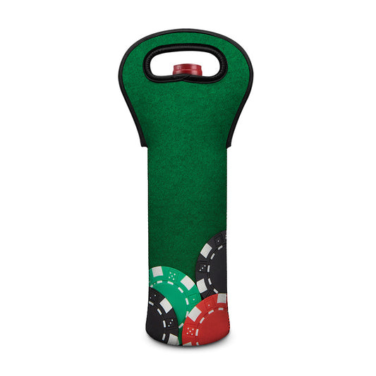 Casino Poker Chips Print Single Neoprene Wine Tote