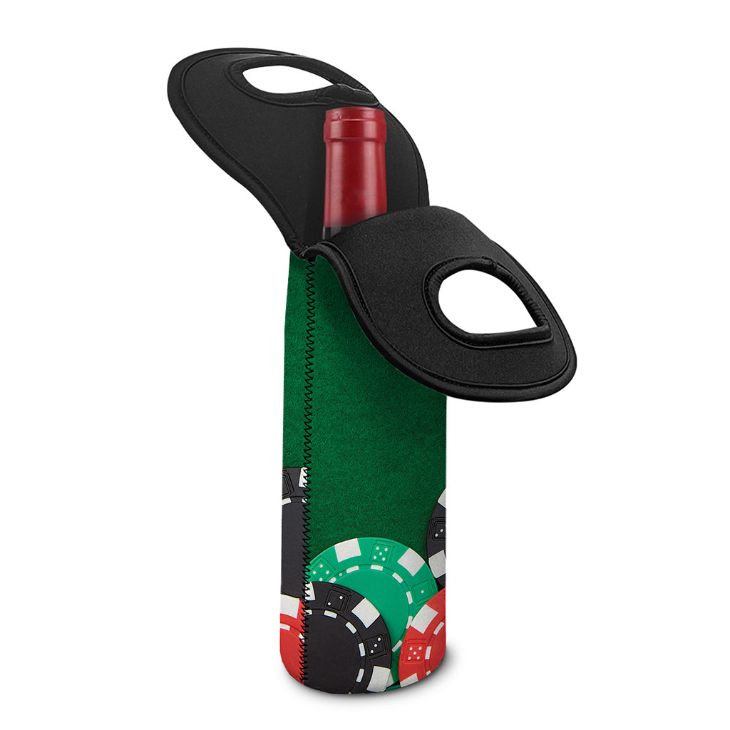 Casino Poker Chips Print Single Neoprene Wine Tote