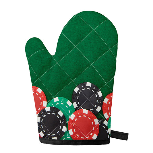 Casino Poker Chips Print Single Oven Mitt