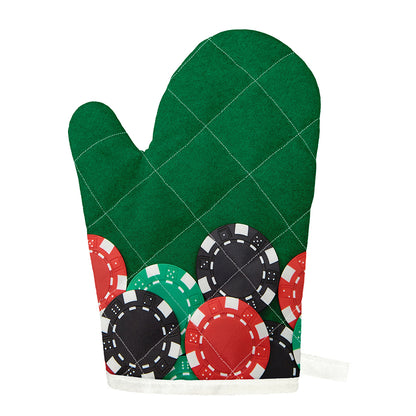 Casino Poker Chips Print Single Oven Mitt