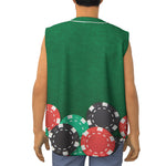 Casino Poker Chips Print Sleeveless Baseball Jersey