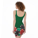 Casino Poker Chips Print Sleeveless Bodycon Dress