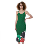 Casino Poker Chips Print Slim Fit Midi Cami Dress