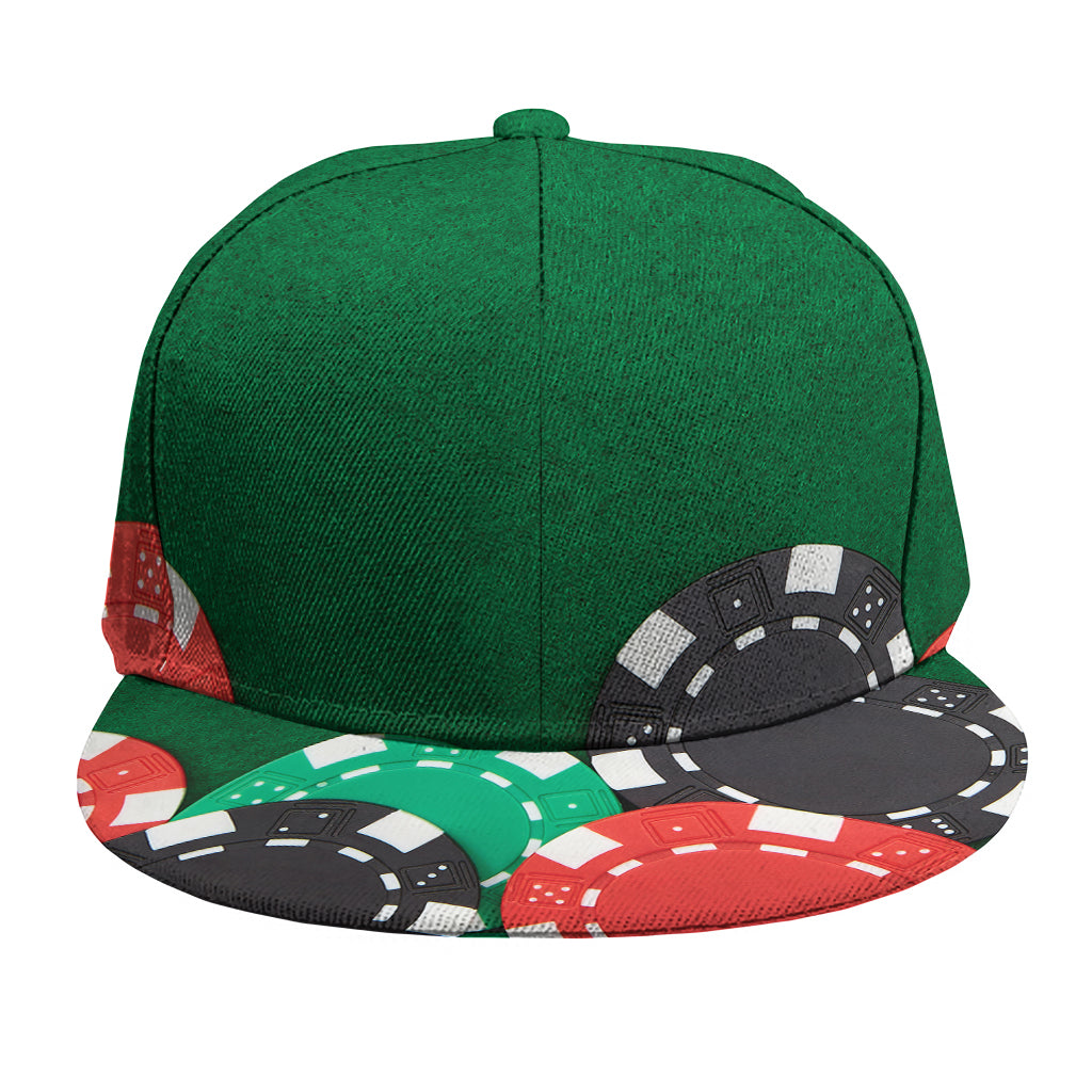 Casino Poker Chips Print Snapback Cap