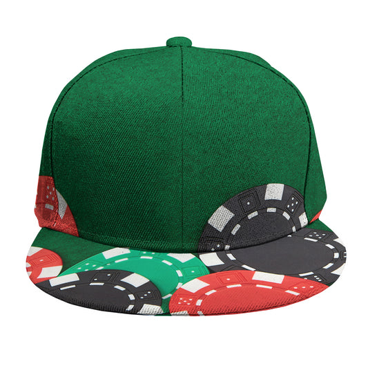 Casino Poker Chips Print Snapback Cap