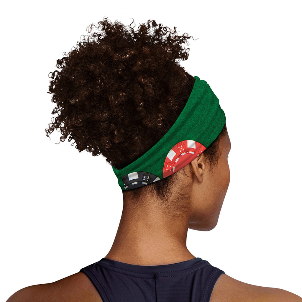 Casino Poker Chips Print Sports Headband