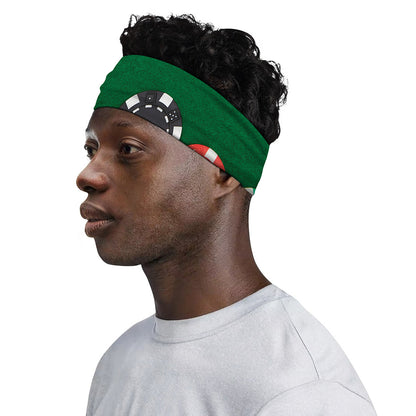 Casino Poker Chips Print Sports Headband