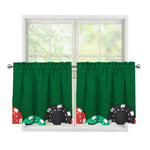 Casino Poker Chips Print Tier Curtains
