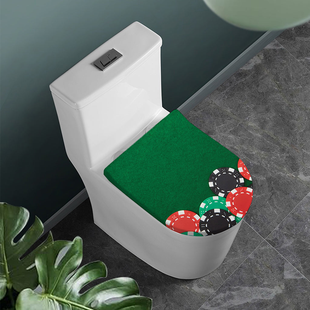 Casino Poker Chips Print Toilet Lid Cover
