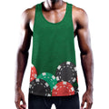 Casino Poker Chips Print Men's Workout Tank Top