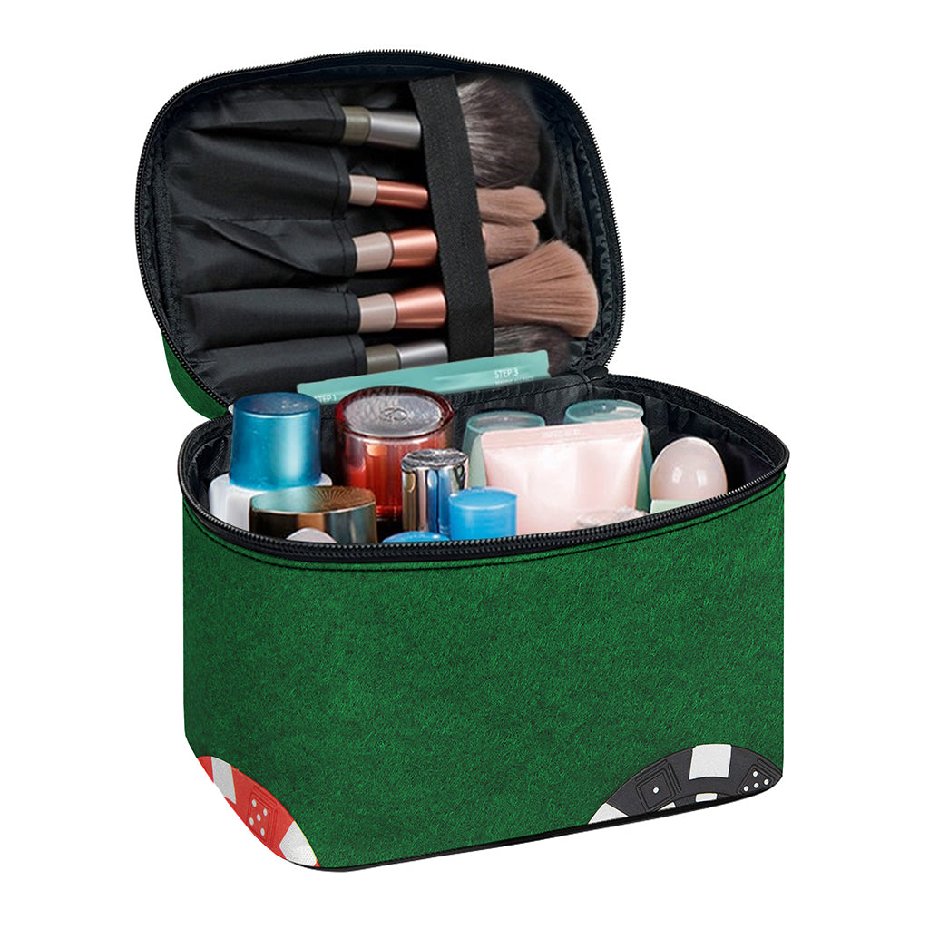 Casino Poker Chips Print Travel Makeup Bag