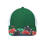 Casino Poker Chips Print White Mesh Trucker Cap