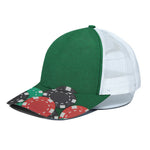 Casino Poker Chips Print White Mesh Trucker Cap