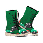 Casino Poker Chips Print Winter Boots