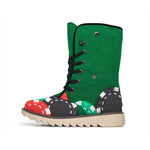 Casino Poker Chips Print Winter Boots