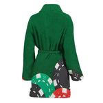 Casino Poker Chips Print Women's Bathrobe