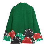 Casino Poker Chips Print Women's Blazer