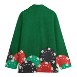 Casino Poker Chips Print Women's Cotton Blazer